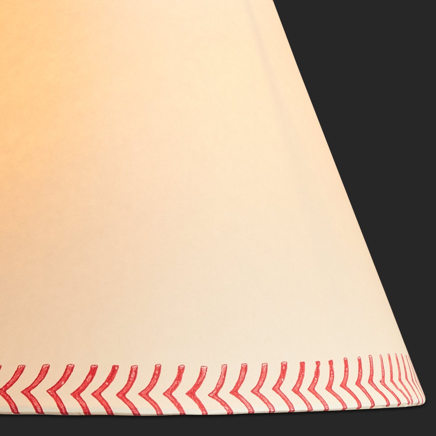 6 inch empire clip on shade in scarlet arrows hand painted card