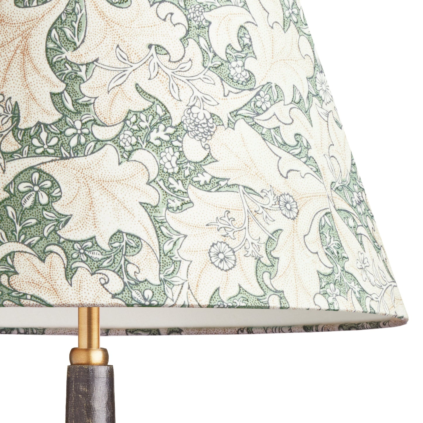 8 inch empire shade for cordless lamps in thyme Wallflower printed cotton by Morris & co.