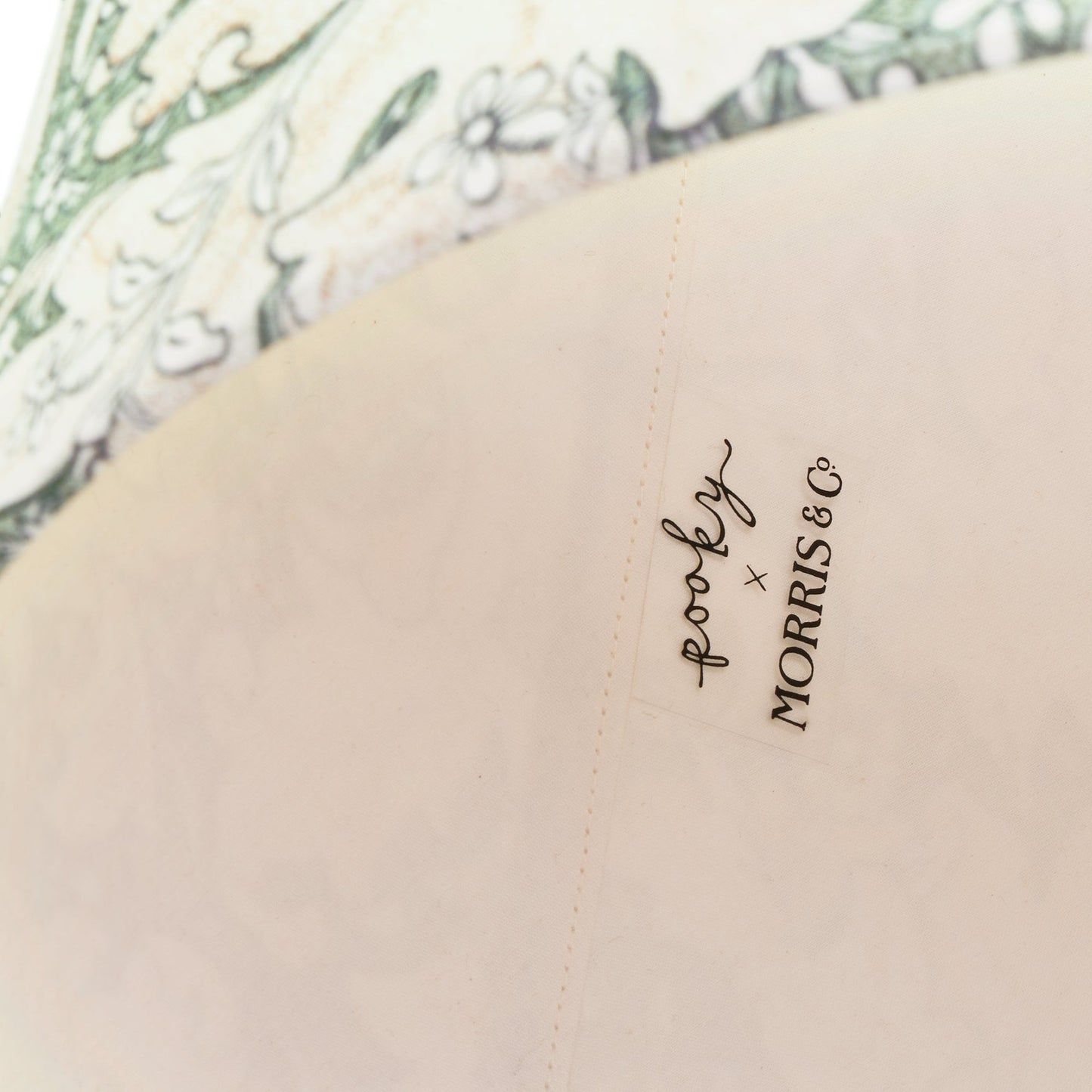 8 inch empire shade for cordless lamps in thyme Wallflower printed cotton by Morris & co.