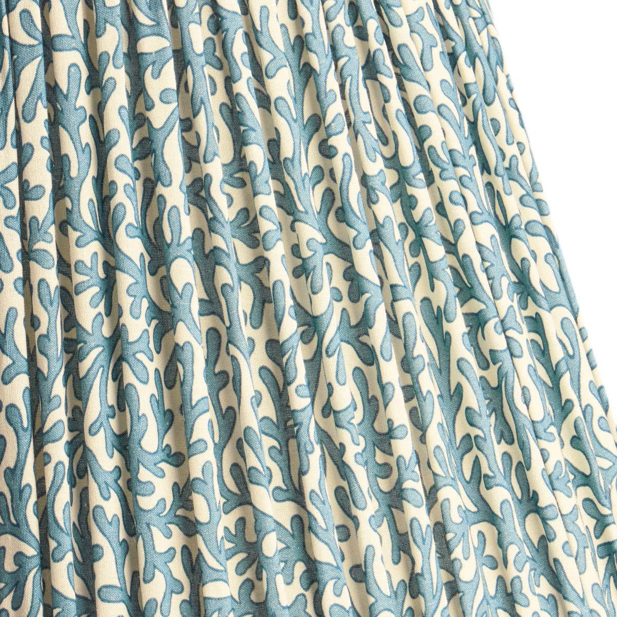 10 inch empire shade for cordless lamps in denim Tuffley gathered cotton by GP & J Baker