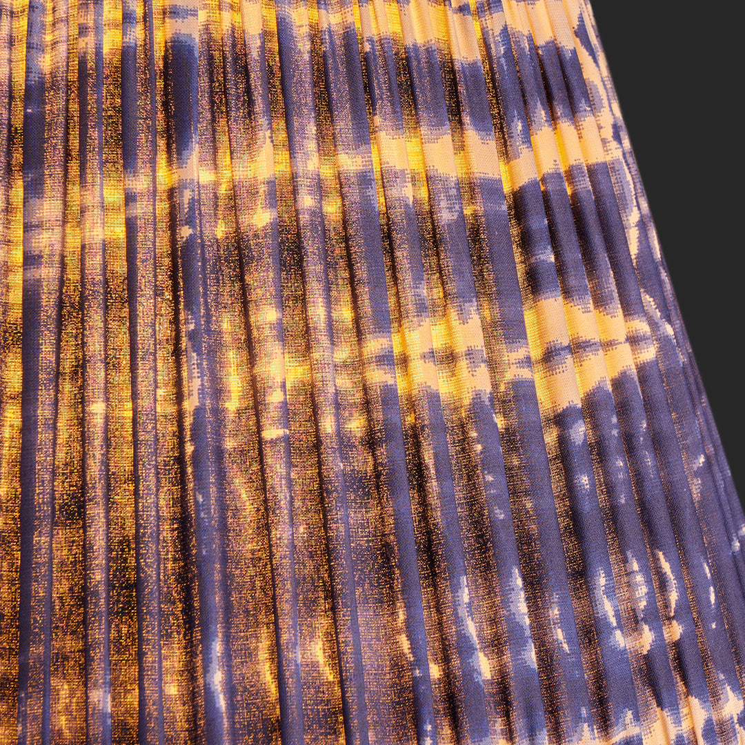 10 inch empire shade for cordless lamps in denim tie dyed cotton