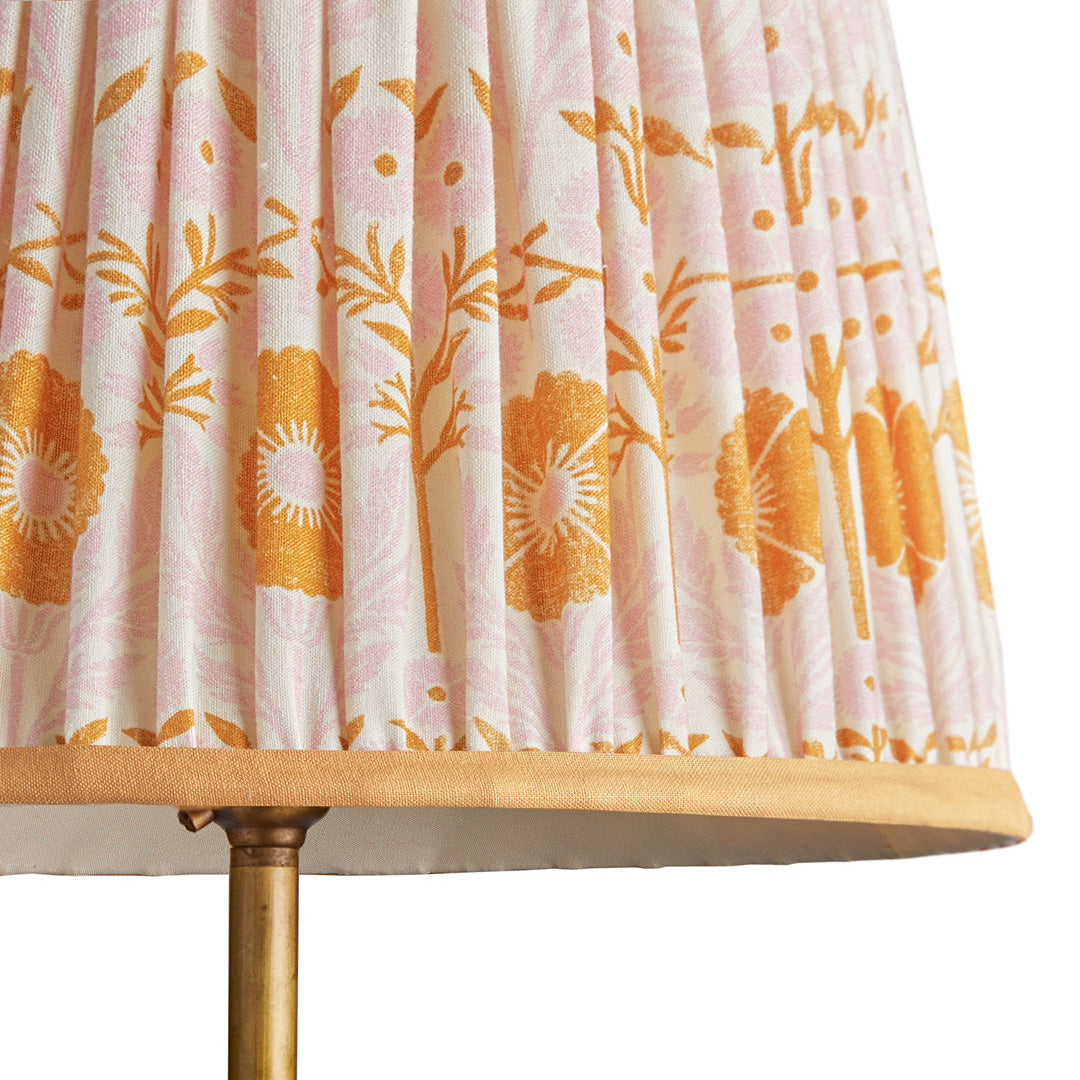 16 inch straight empire reversible gimbal shade in pink 'Poppies' by Ellen Merchant