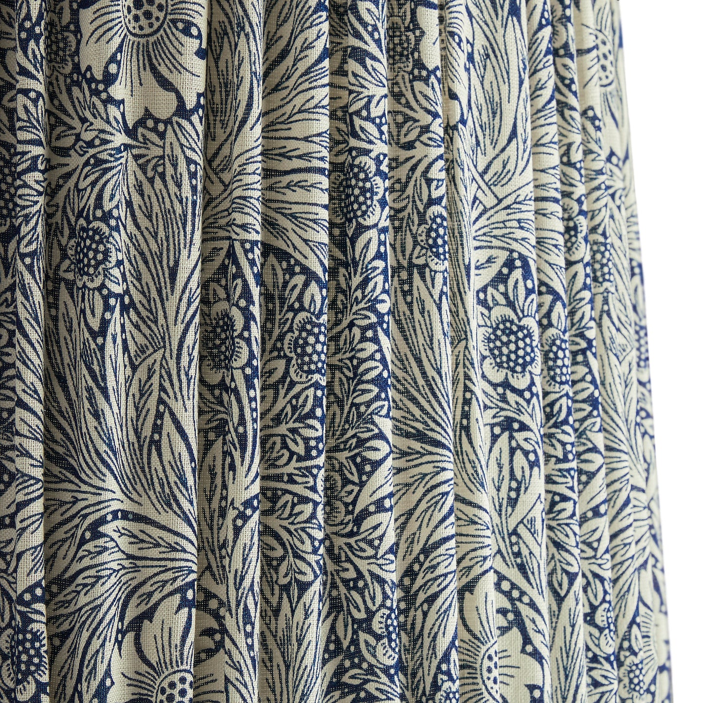 10 inch tall tapered shade in indigo marigold linen by morris & co