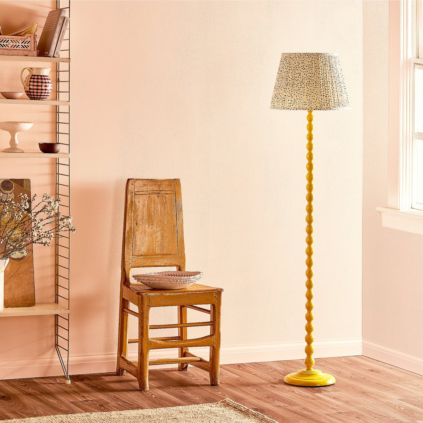 Lillee cordless standing lamp in yellow