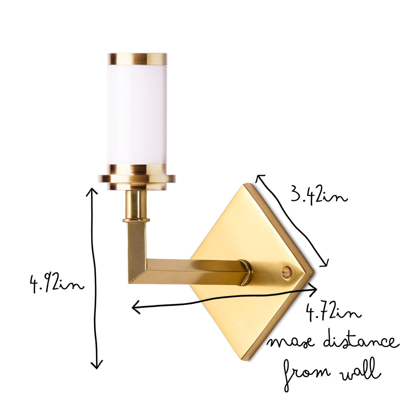Wish cordless wall fixture in brass