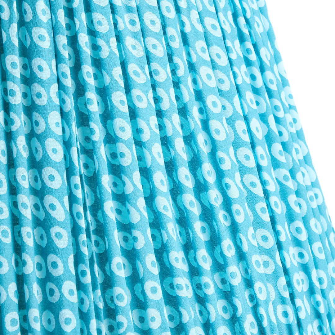 10 inch empire shade in blue block printed cotton