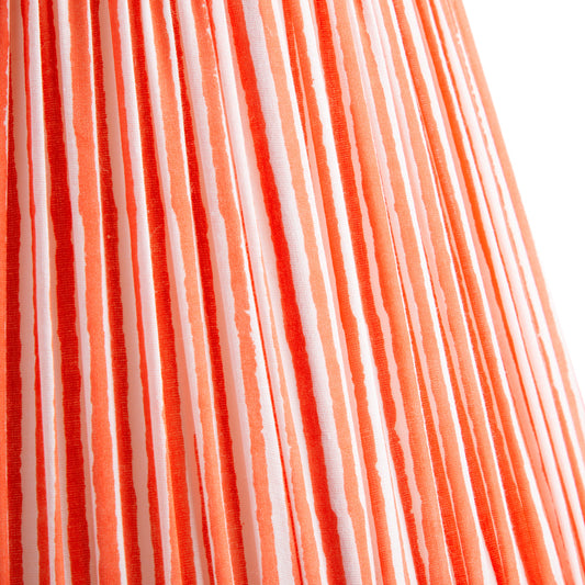 10 inch empire printed cotton shade in coral chalk stripes