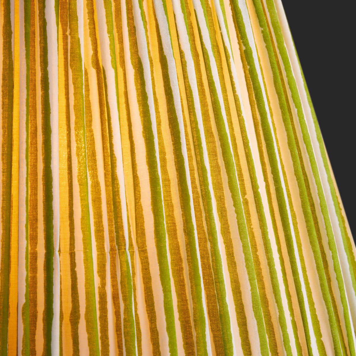 10 inch empire printed cotton shade in classic green chalk stripes