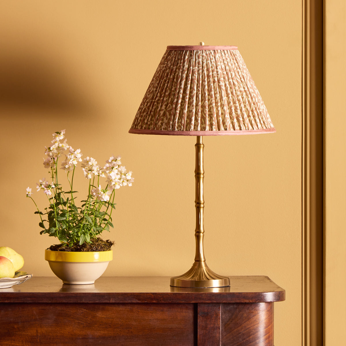 10 inch empire shade in blush Tuffley gathered cotton by GP & J Baker