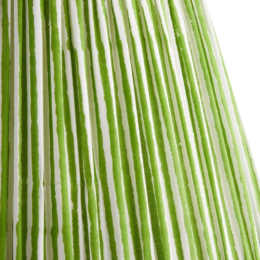 12 inch empire printed cotton shade in classic green chalk stripes