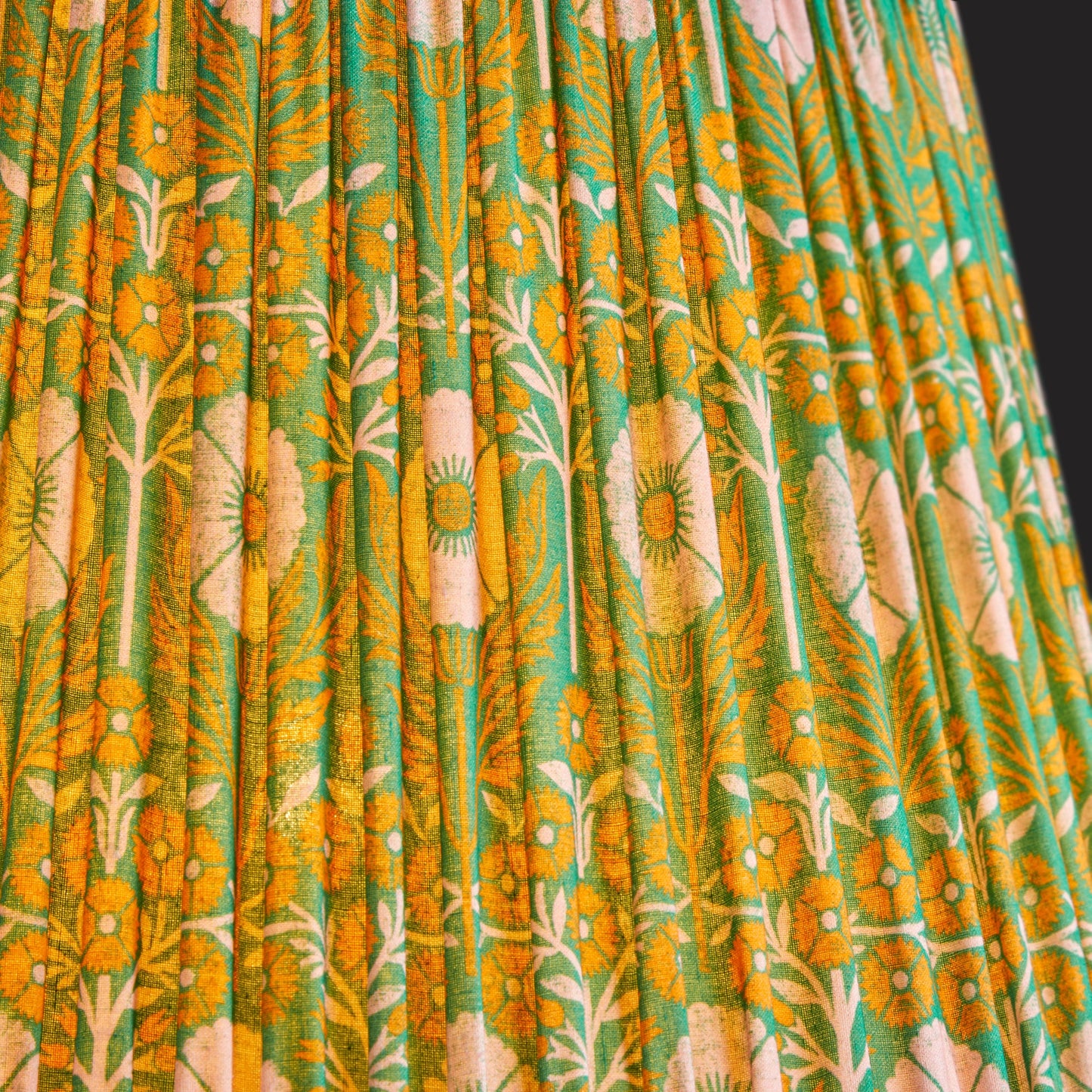 12 inch empire printed cotton shade in Ellen Merchant's Green Poppies