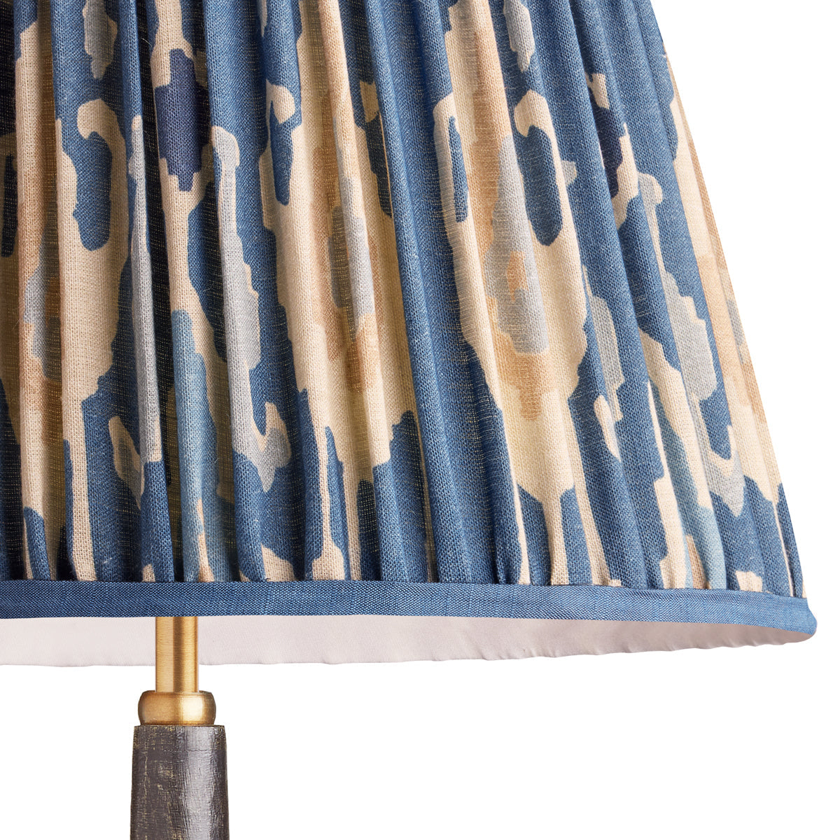 12 inch empire shade in denim Bokhara gathered linen by GP & J Baker