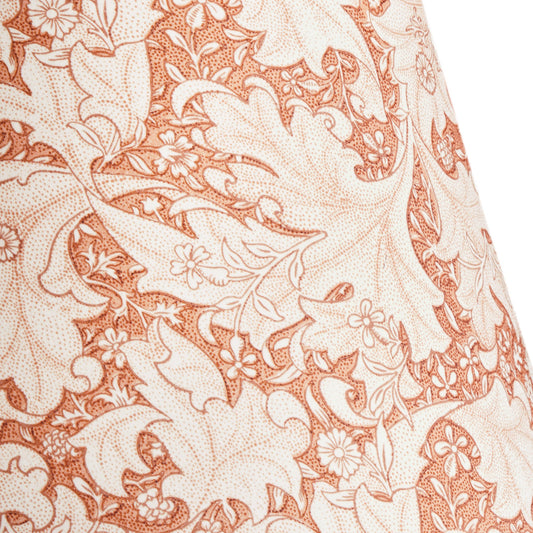 8 inch empire shade for cordless lamps in brick dust Wallflower printed cotton by Morris & co.