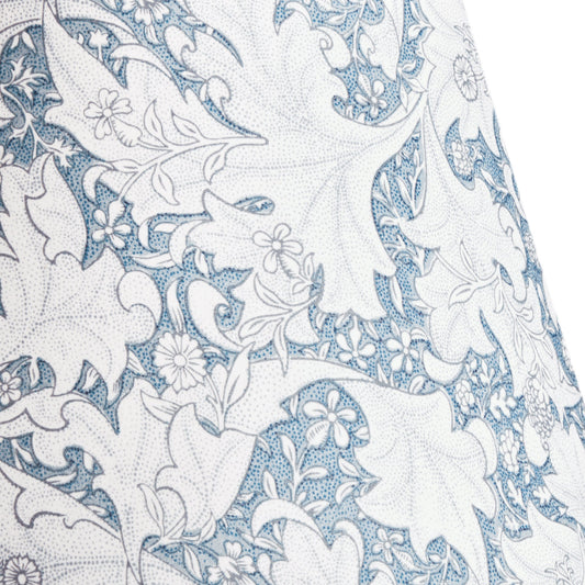 8 inch empire shade for cordless lamps in slate blue Wallflower printed cotton by Morris & co.