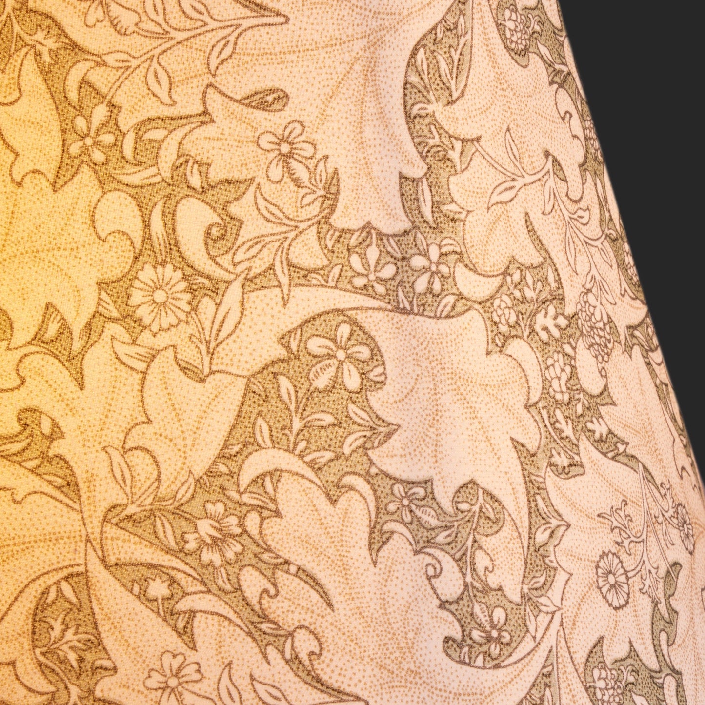 8 inch empire shade for cordless lamps in thyme Wallflower printed cotton by Morris & co.