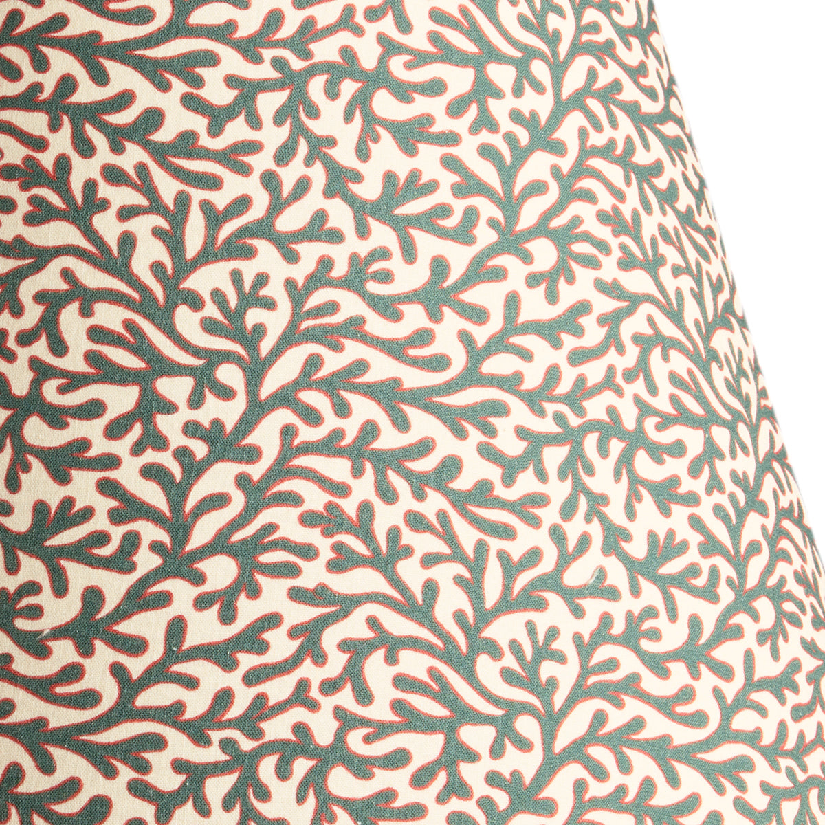 10 inch empire shade for cordless lamps in aqua red Tuffley cotton by GP & J Baker