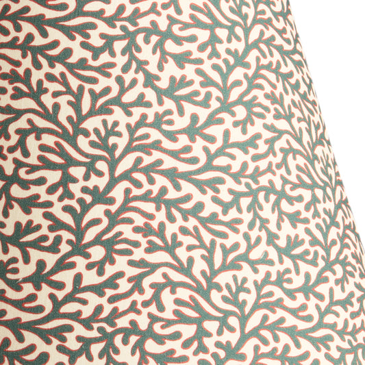 10 inch empire shade for cordless lamps in aqua red Tuffley cotton by GP & J Baker