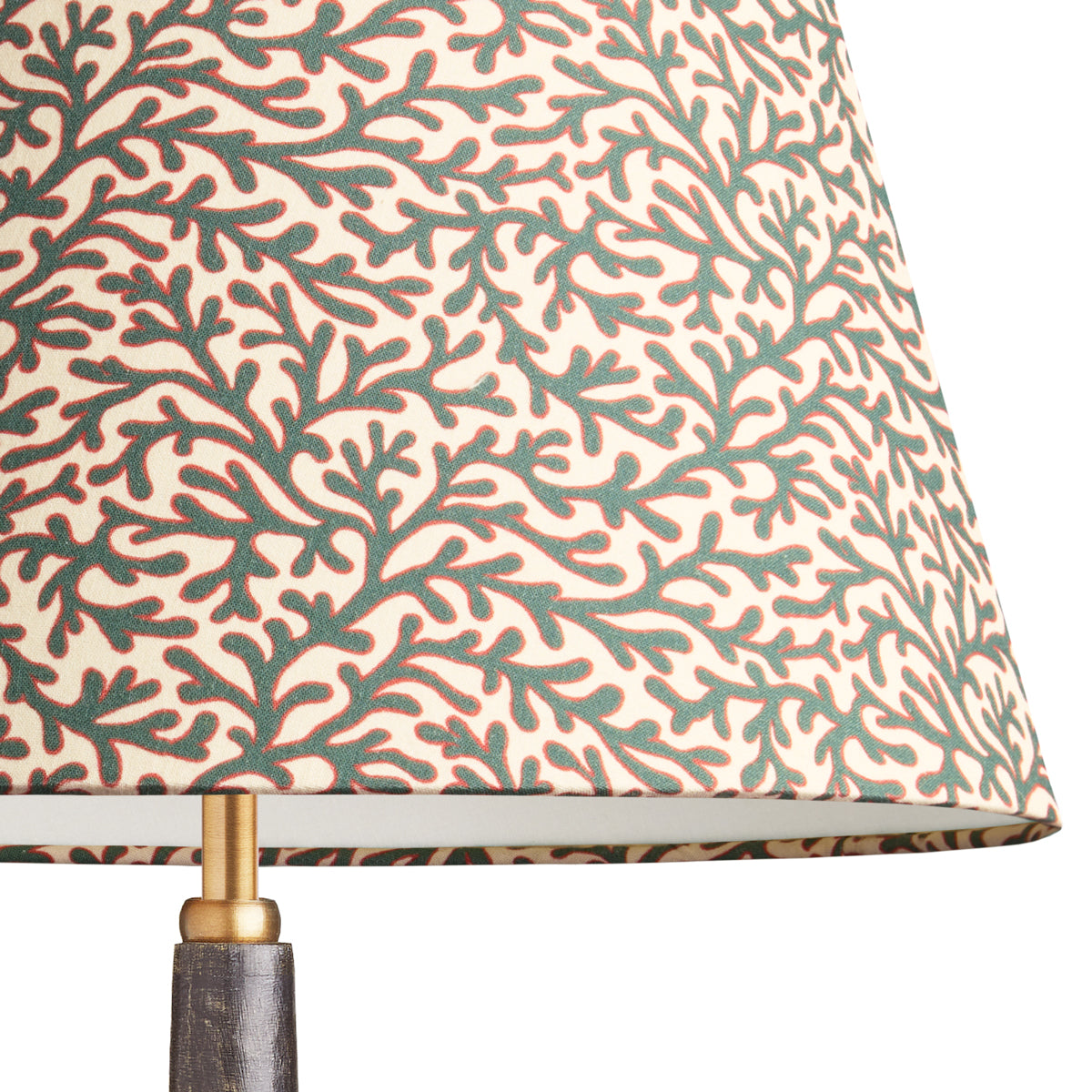 10 inch empire shade for cordless lamps in aqua red Tuffley cotton by GP & J Baker