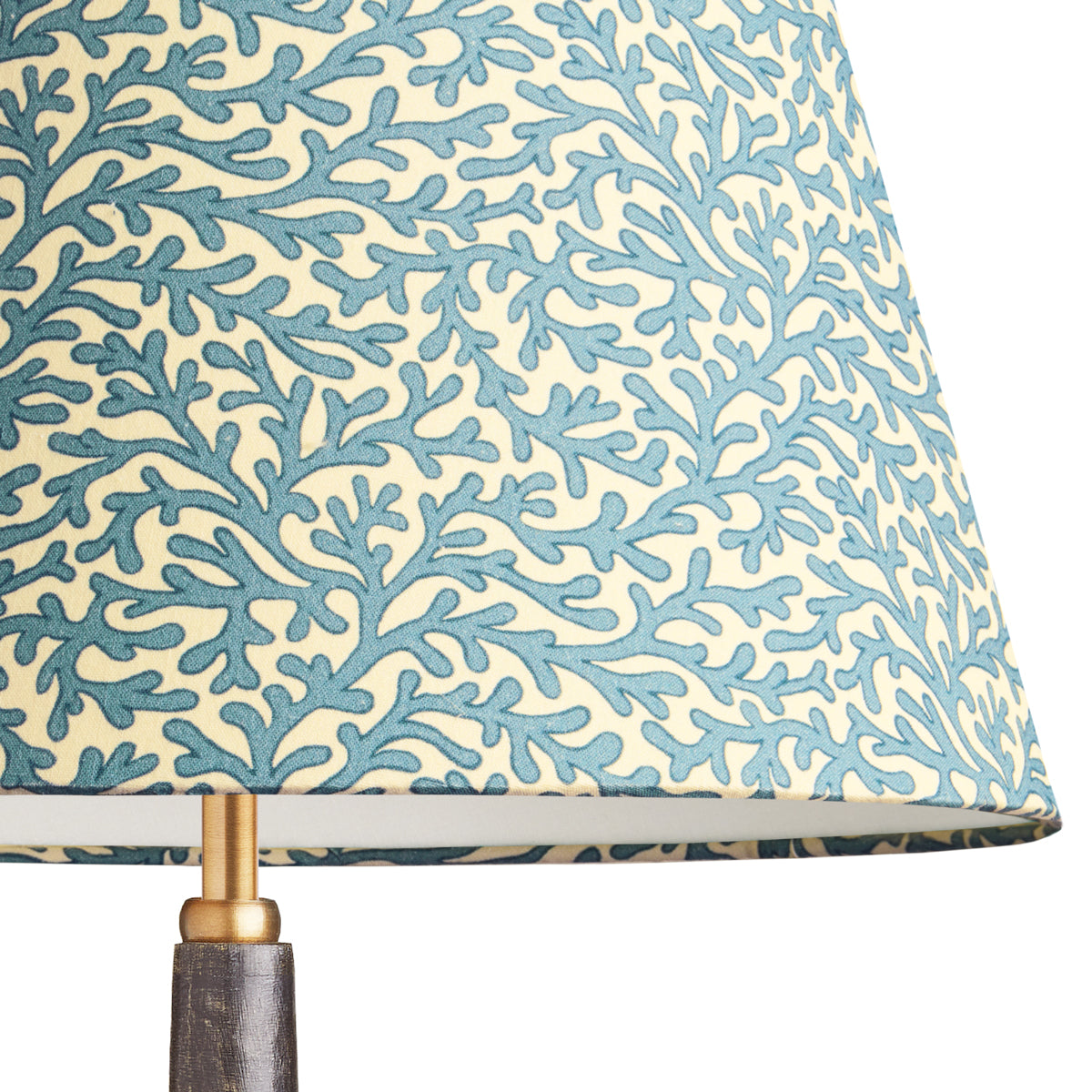 10 inch empire shade for cordless lamps in denim Tuffley cotton by GP & J Baker