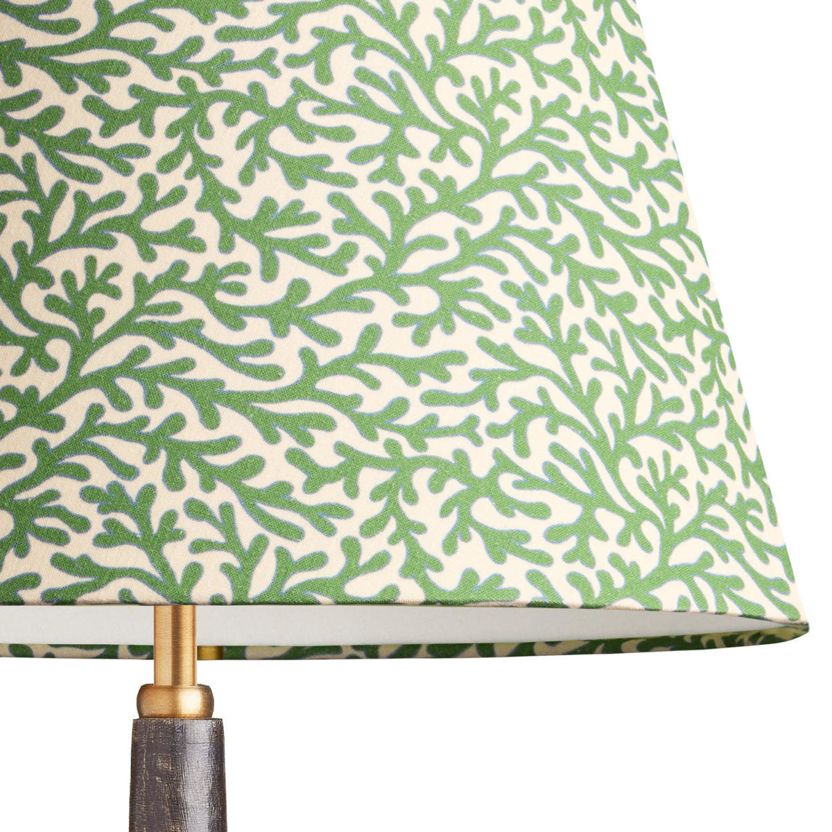 10 inch empire shade for cordless lamps in green blue Tuffley cotton by GP & J Baker