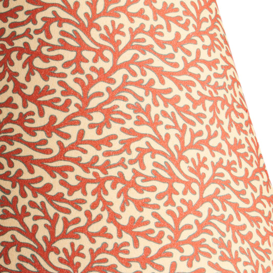 10 inch empire shade for cordless lamps in red aqua Tuffley cotton by GP & J Baker