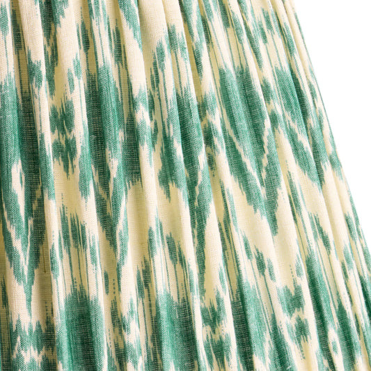8 inch empire shade for cordless lamps in teal Zaraband gathered linen by GP & J Baker