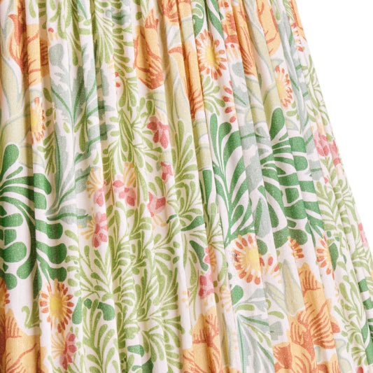 8 inch empire shade for cordless lamps in herball and weld Bower printed cotton by Morris & co.