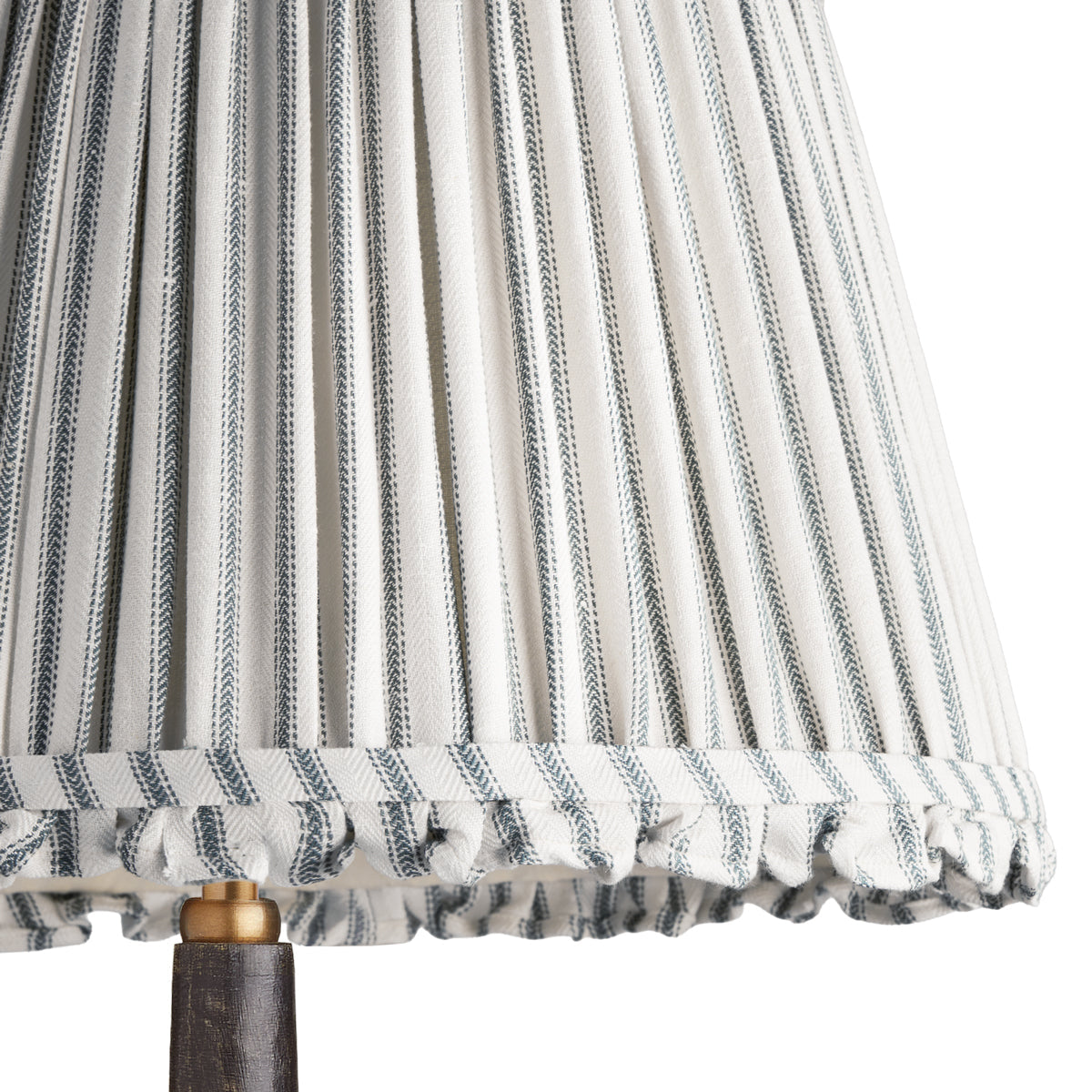 10 inch empire bloomer shade for cordless lamps in blue ticking linen