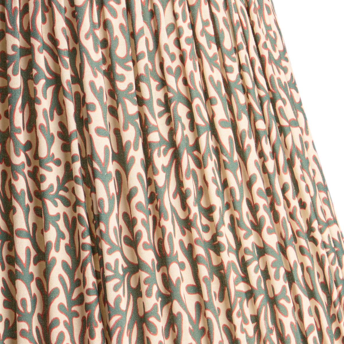 10 inch empire shade for cordless lamps in aqua red Tuffley gathered cotton by GP & J Baker