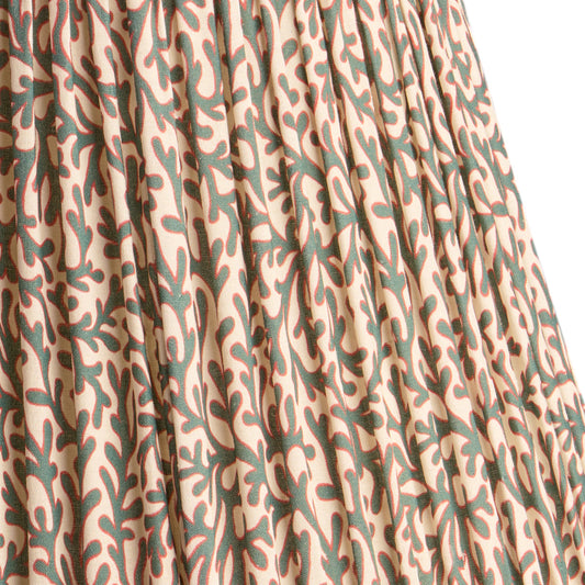 10 inch empire shade for cordless lamps in aqua red Tuffley gathered cotton by GP & J Baker