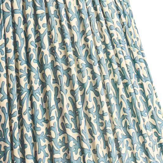 10 inch empire shade for cordless lamps in denim Tuffley gathered cotton by GP & J Baker