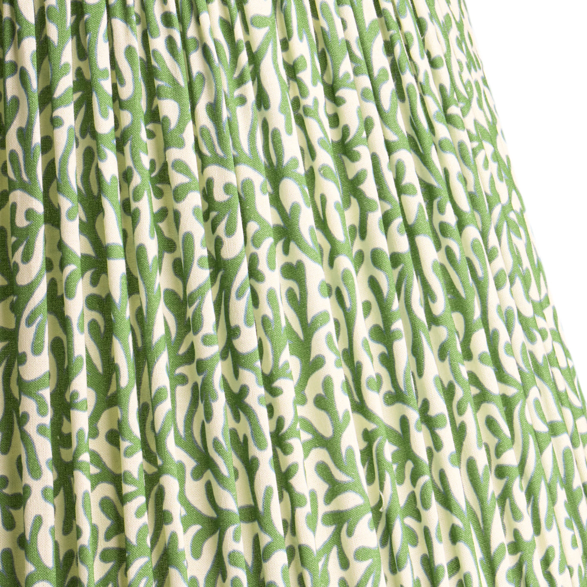 10 inch empire shade for cordless lamps in green blue Tuffley gathered cotton by GP & J Baker