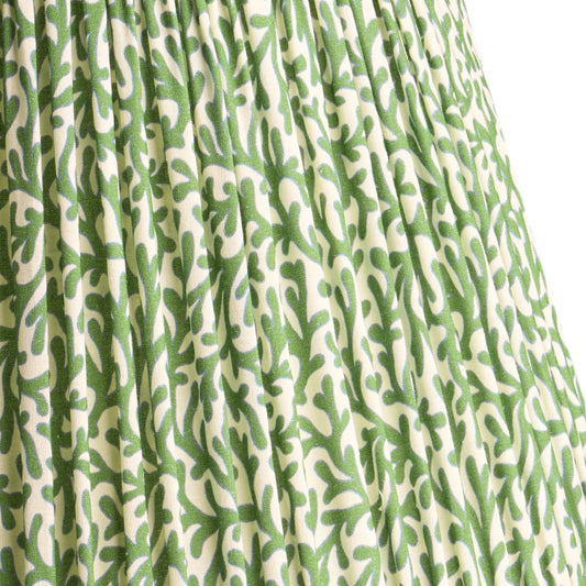 10 inch empire shade for cordless lamps in green blue Tuffley gathered cotton by GP & J Baker