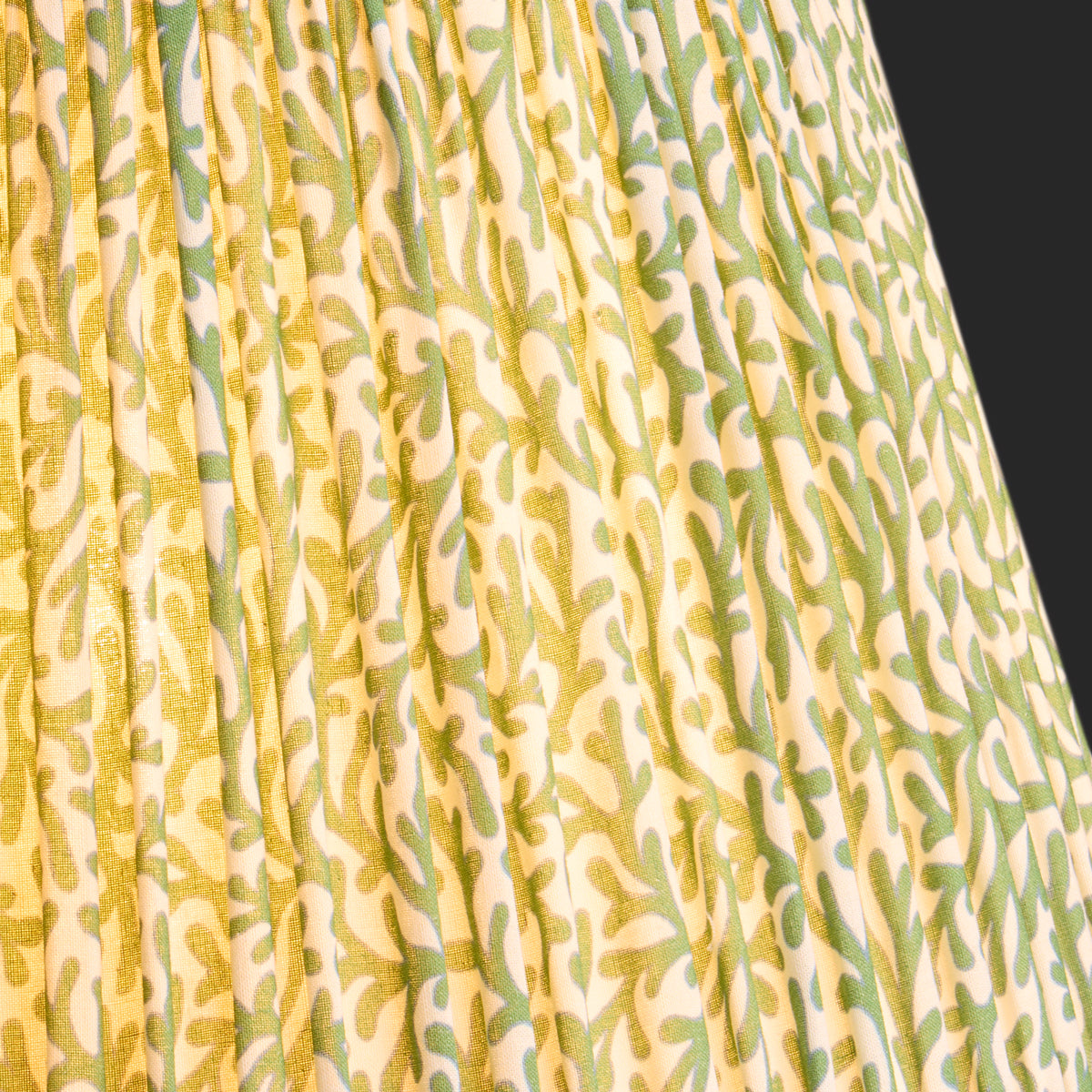 10 inch empire shade for cordless lamps in green blue Tuffley gathered cotton by GP & J Baker