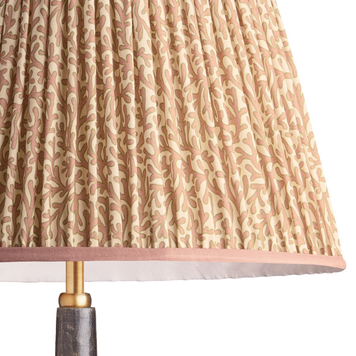 10 inch empire shade for cordless lamps in blush Tuffley gathered cotton by GP & J Baker
