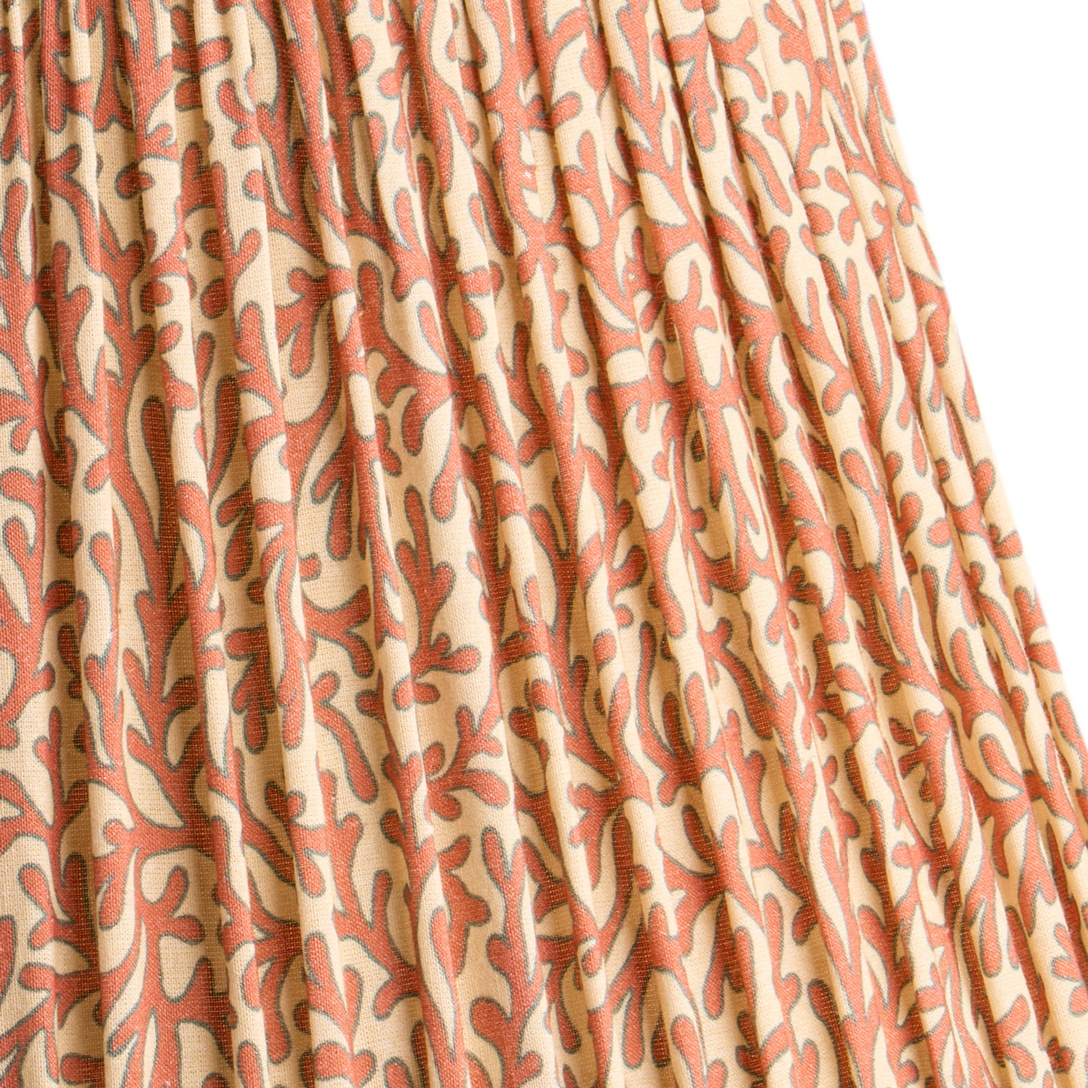 10 inch empire shade for cordless lamps in red aqua Tuffley gathered cotton by GP & J Baker