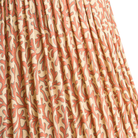 10 inch empire shade for cordless lamps in red aqua Tuffley gathered cotton by GP & J Baker
