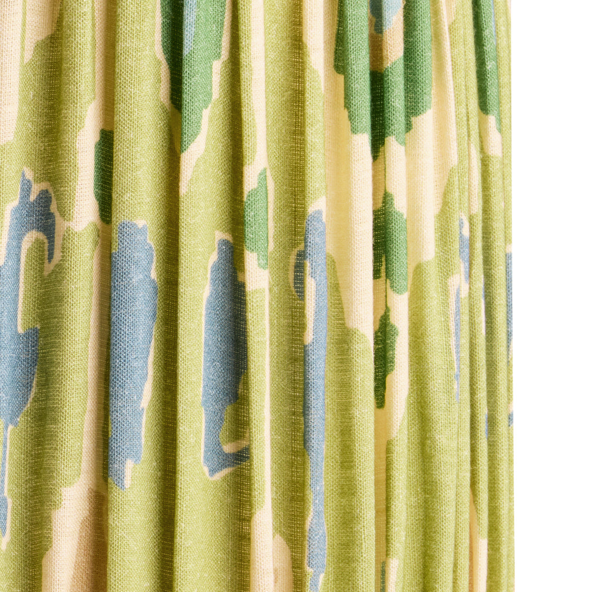 10 inch empire shade for cordless lamps in green blue Bokhara gathered linen by GP & J Baker