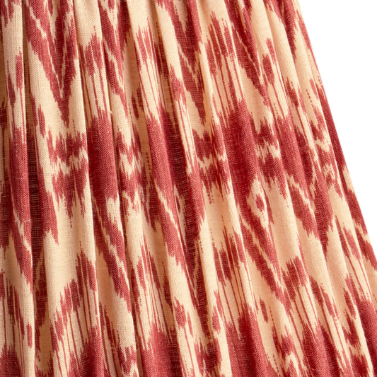 10 inch empire shade for cordless lamps in red Zaraband gathered linen by GP & J Baker