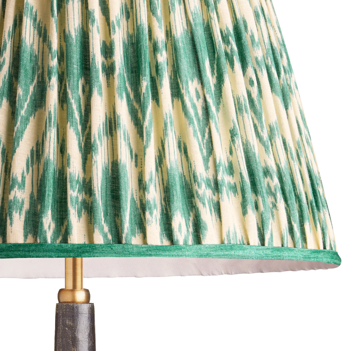 10 inch empire shade for cordless lamps in teal Zaraband gathered linen by GP & J Baker