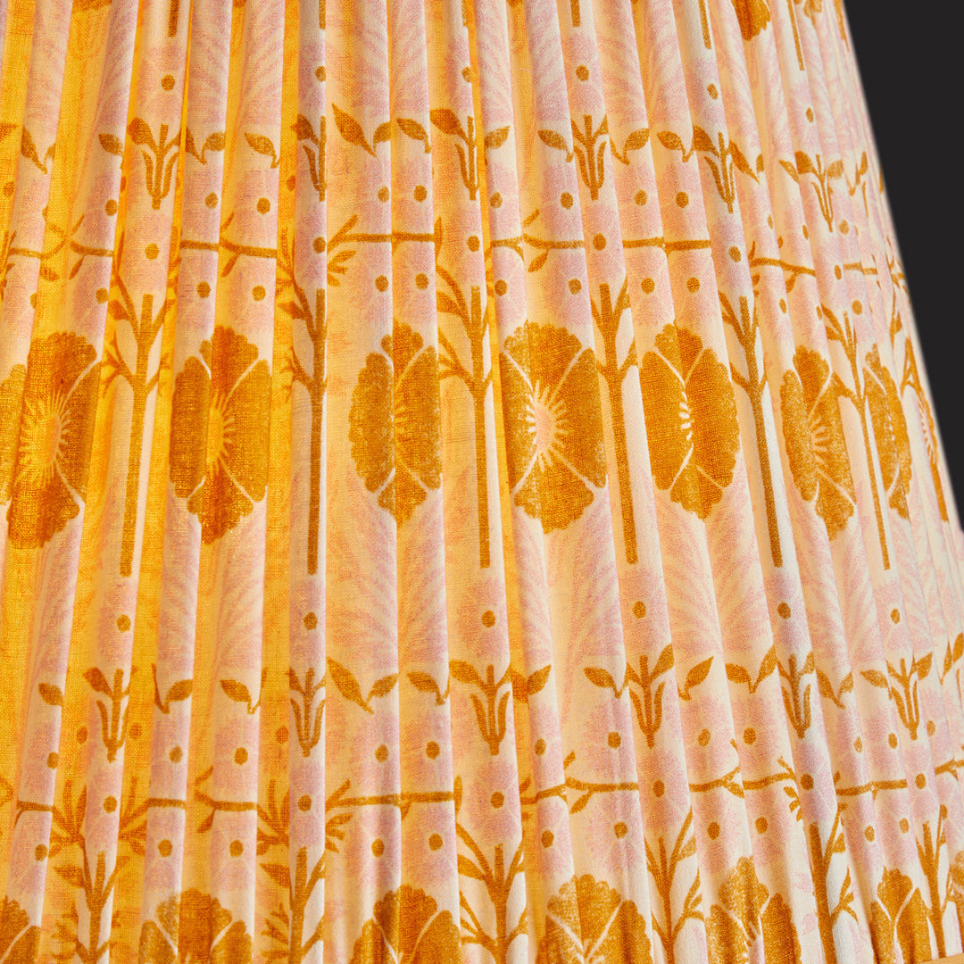 10 inch empire shade for cordless lamps in pink 'Poppies' by Ellen Merchant