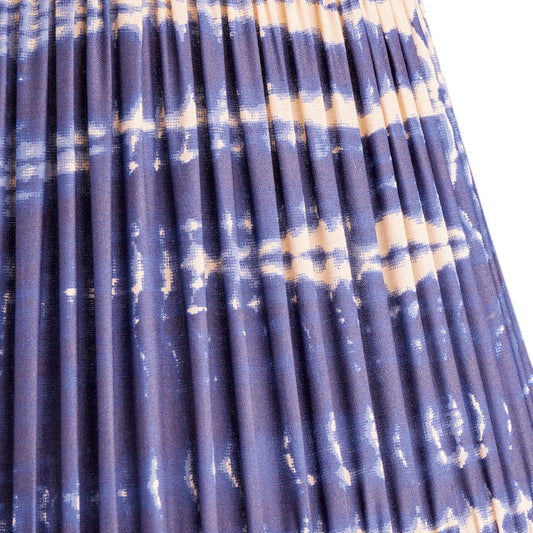 10 inch empire shade for cordless lamps in denim tie dyed cotton