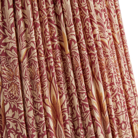 10 inch scalloped empire shade for cordless lamps in claret & gold silk Snakeshead by Morris & Co