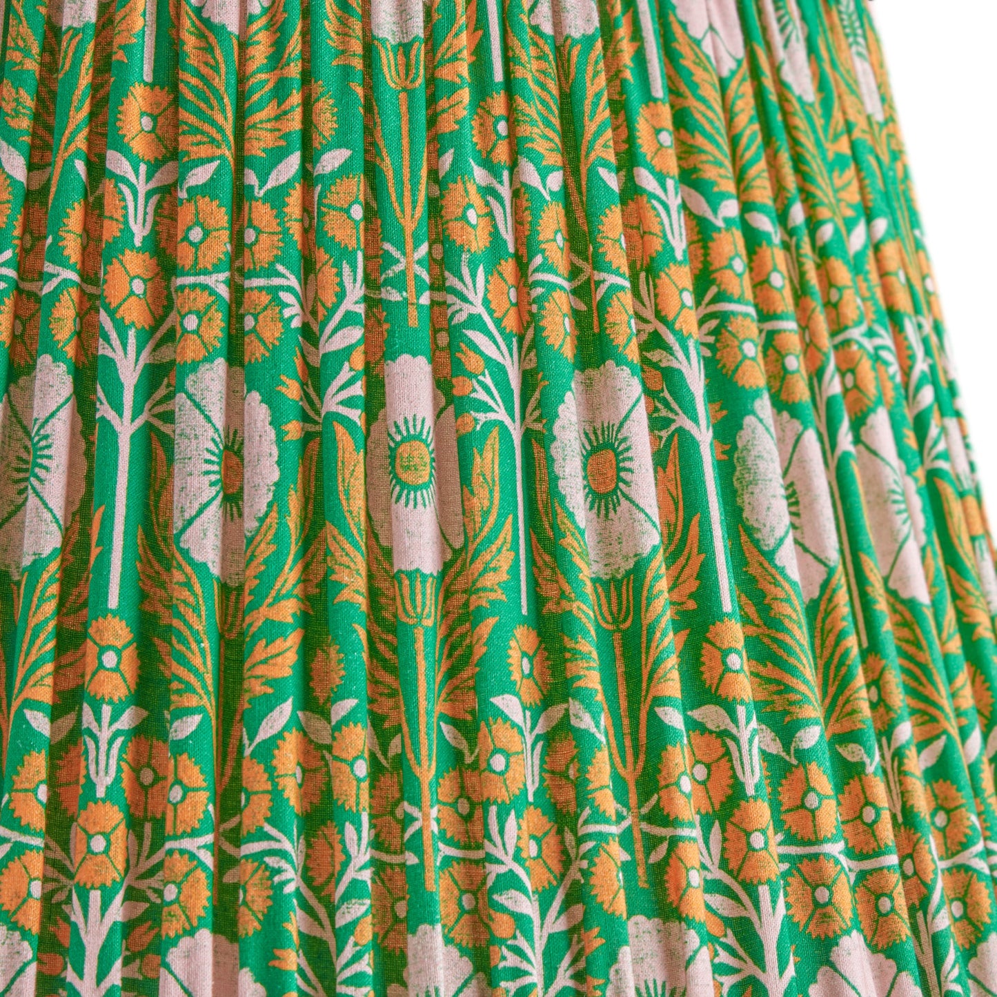 14 inch straight empire printed cotton shade in Ellen Merchant's Green Poppies