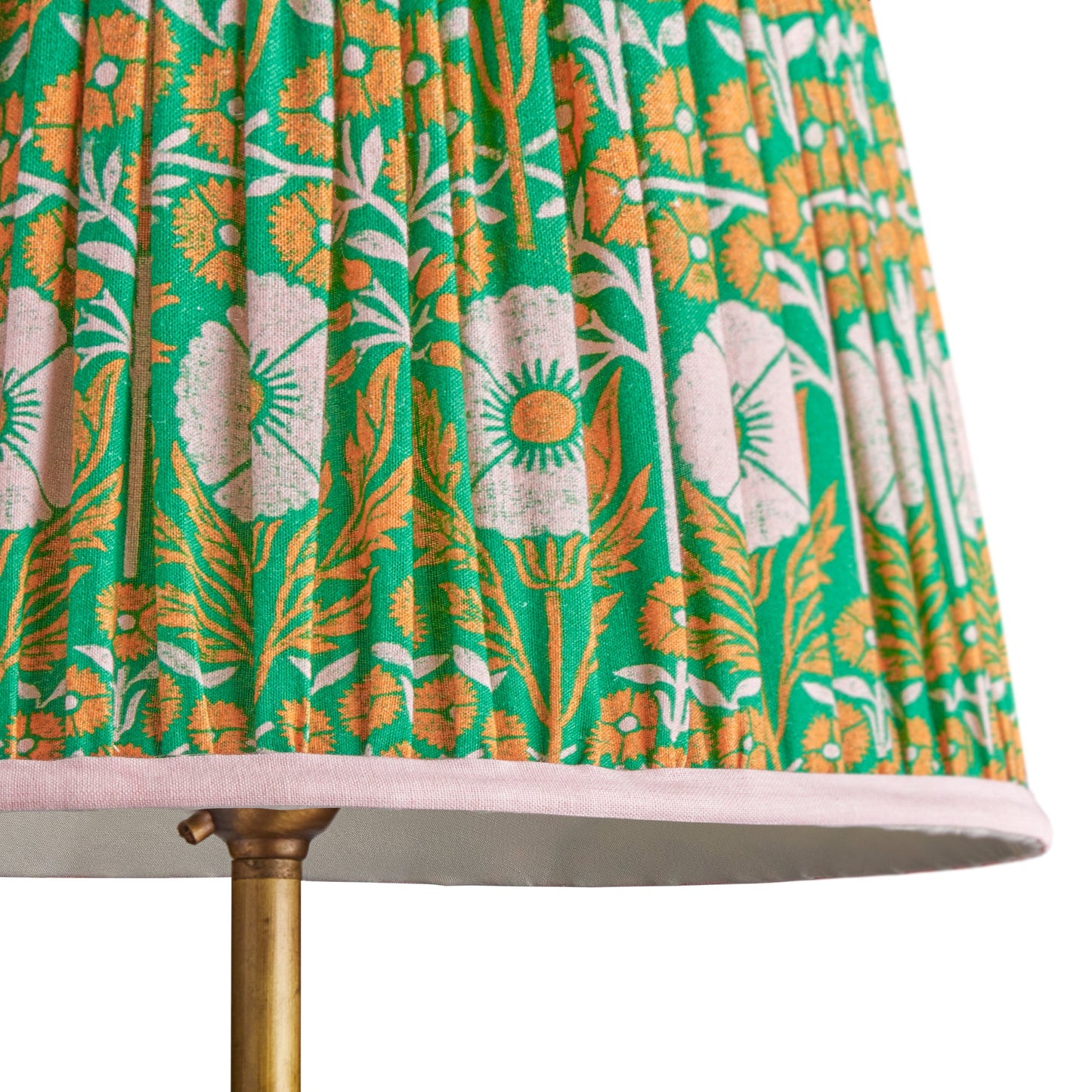 16 inch straight empire printed cotton shade in Ellen Merchant's Green Poppies