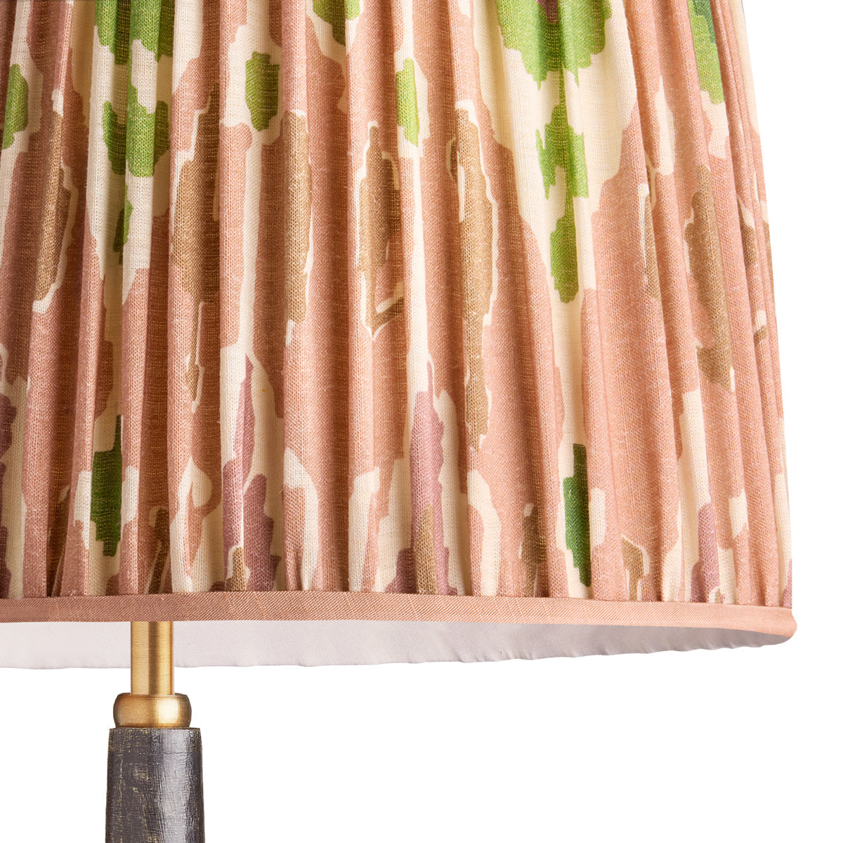 10 inch tapered drum shade in blush Bokhara gathered linen by GP & J Baker