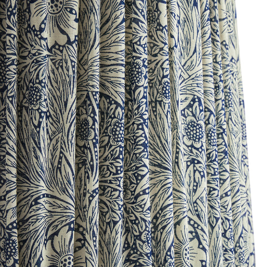 10 inch tall tapered shade in indigo marigold linen by morris & co