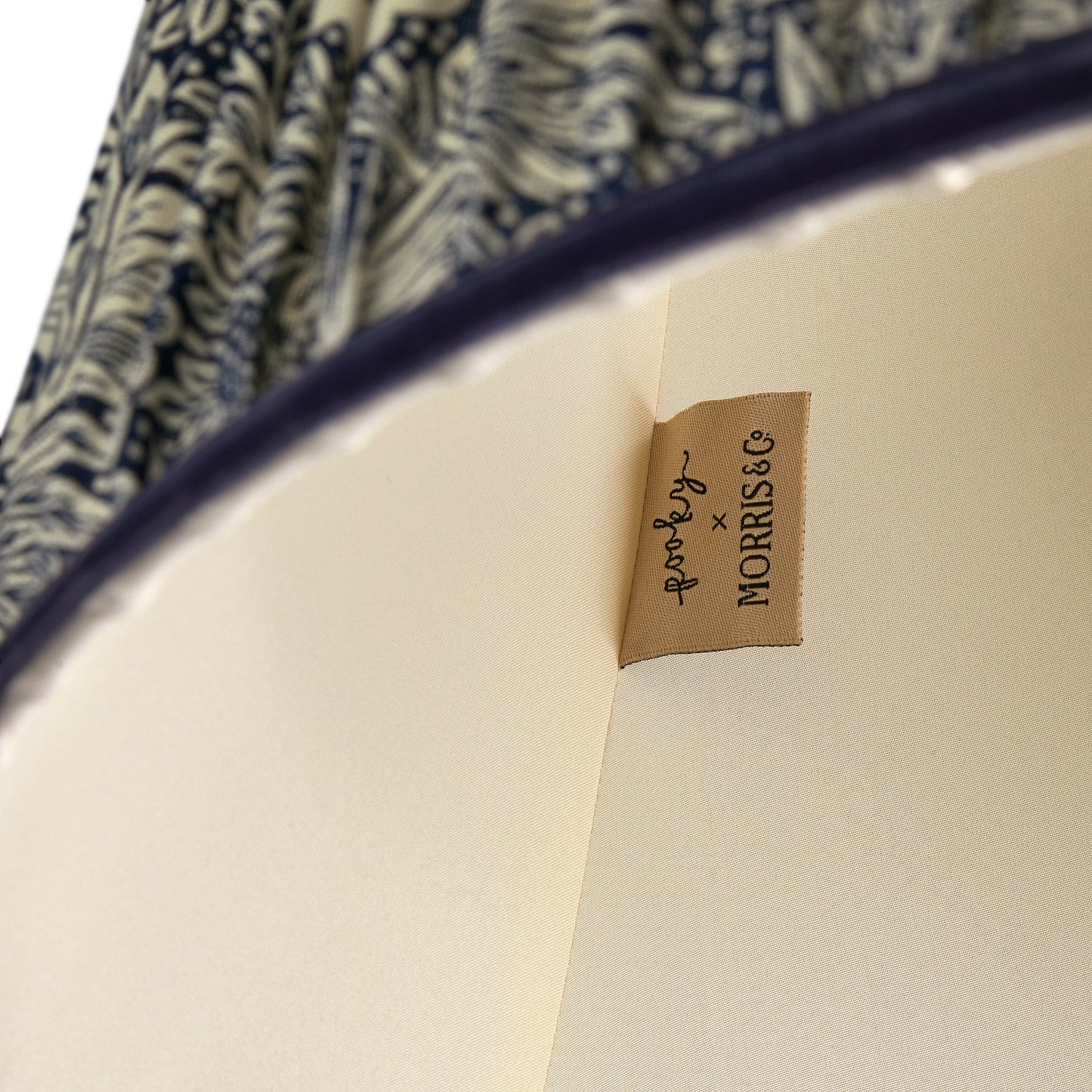10 inch tall tapered shade in indigo marigold linen by morris & co