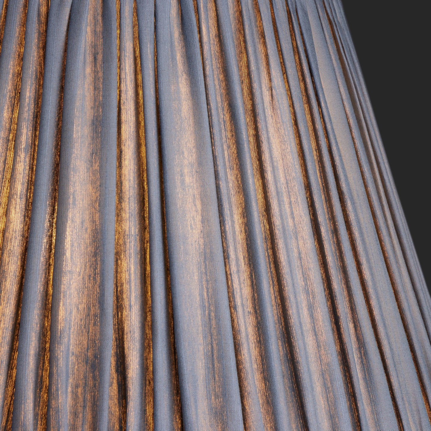 10 inch tall tapered shade in blue silk