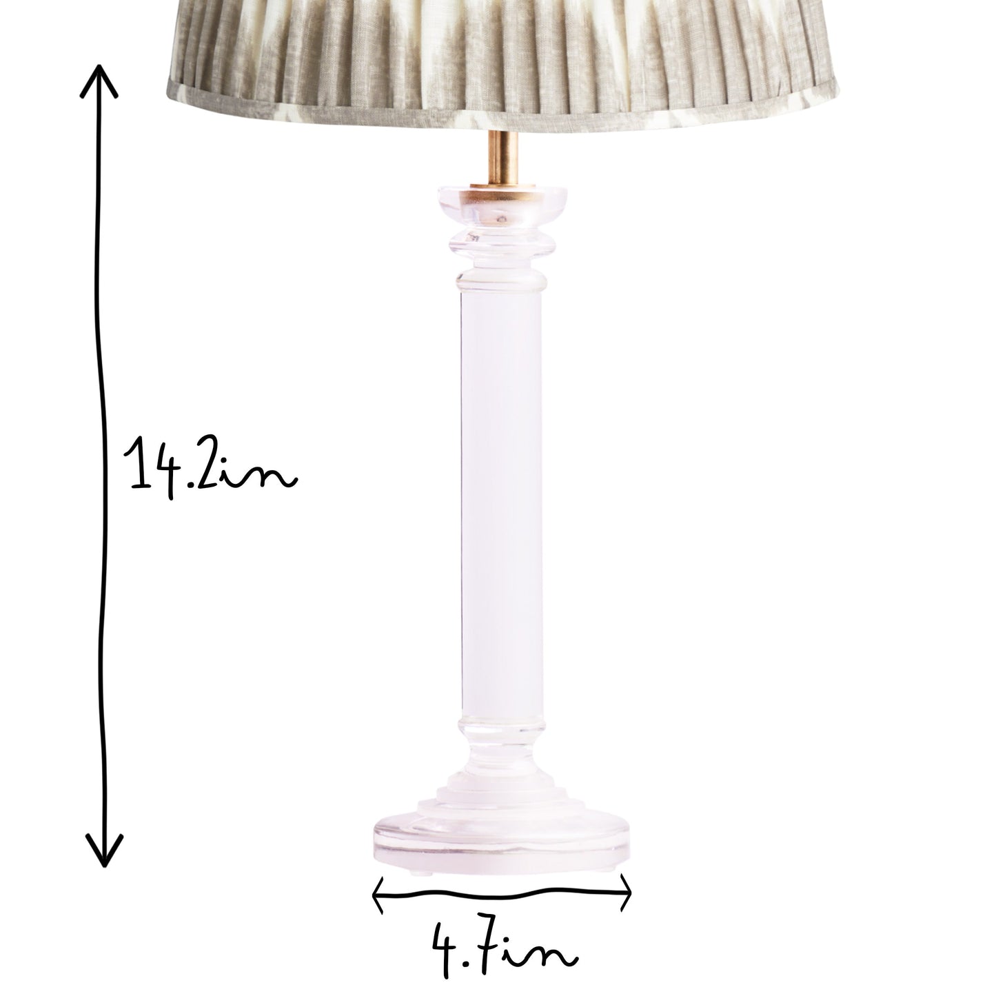 Clarence cordless table lamp in clear glass